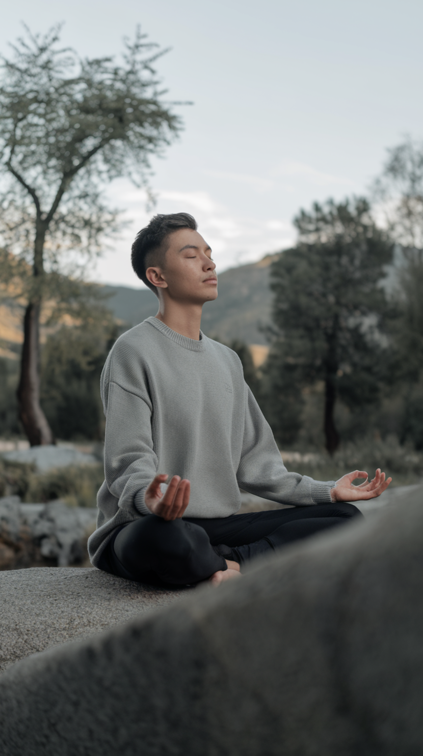 Person practicing meditation